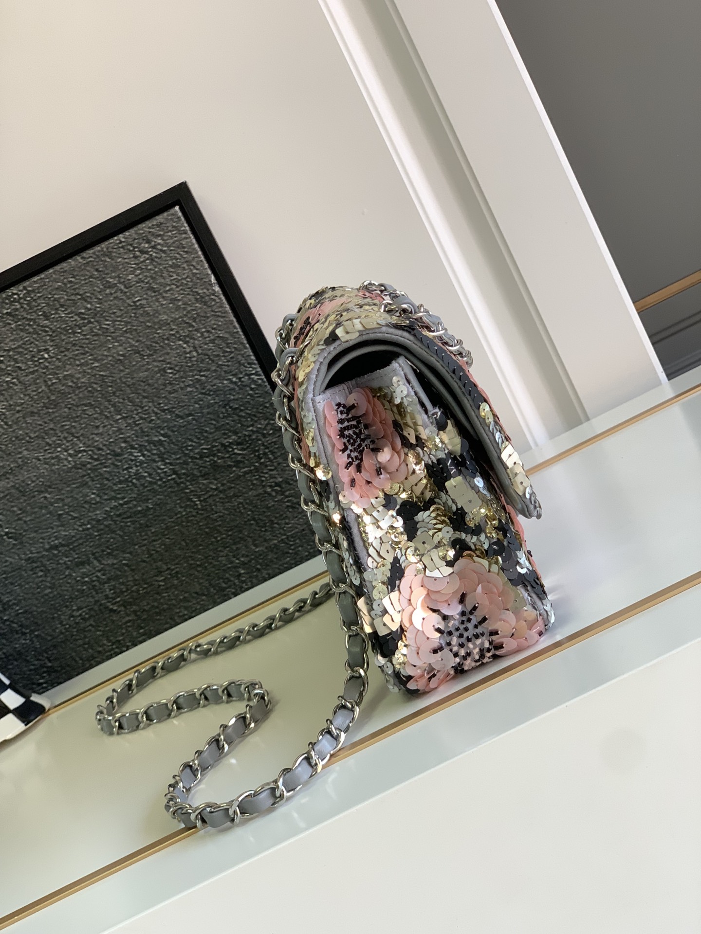 CHANEL New Sequin Flap Bag 22P, 15.5x25.5x6.5cm