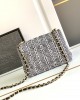 CHANEL 24SS Large Woolen Bag, Black and White