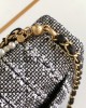 CHANEL 24SS Large Woolen Bag, Black and White