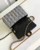 CHANEL 24SS Large Woolen Bag, Black and White