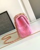 CHANEL 24P Large Pink Woolen Pearl Square Bag