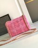 CHANEL 24P Large Pink Woolen Pearl Square Bag