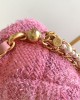 CHANEL 24P Large Pink Woolen Pearl Square Bag