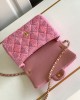 CHANEL 24P Large Pink Woolen Pearl Square Bag