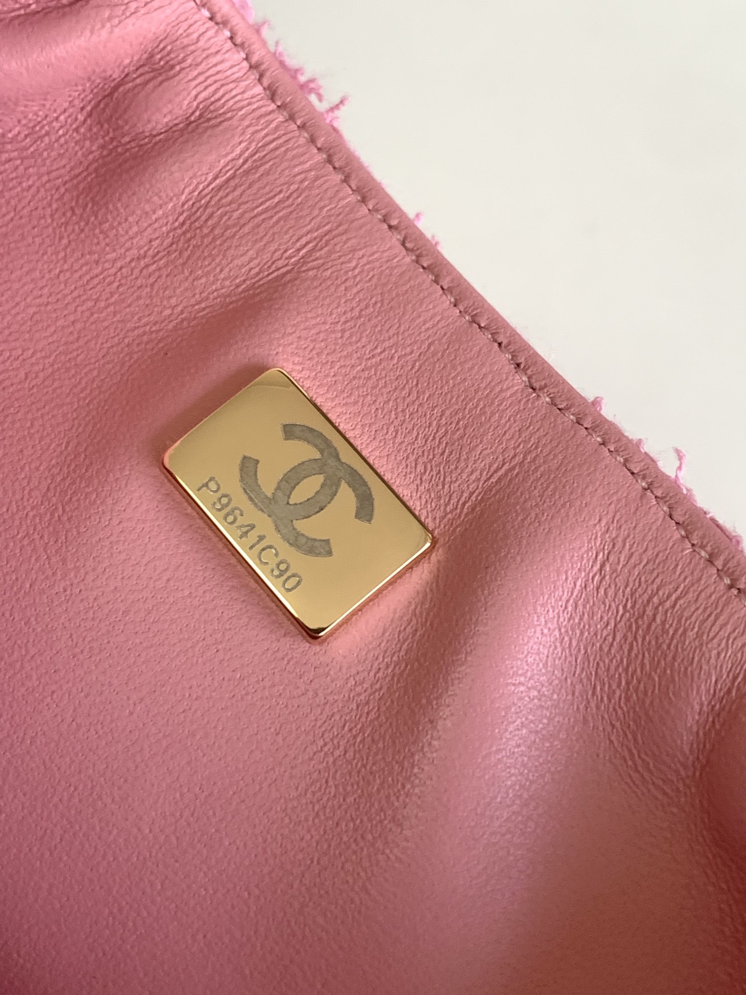 CHANEL 24P Large Pink Woolen Pearl Square Bag