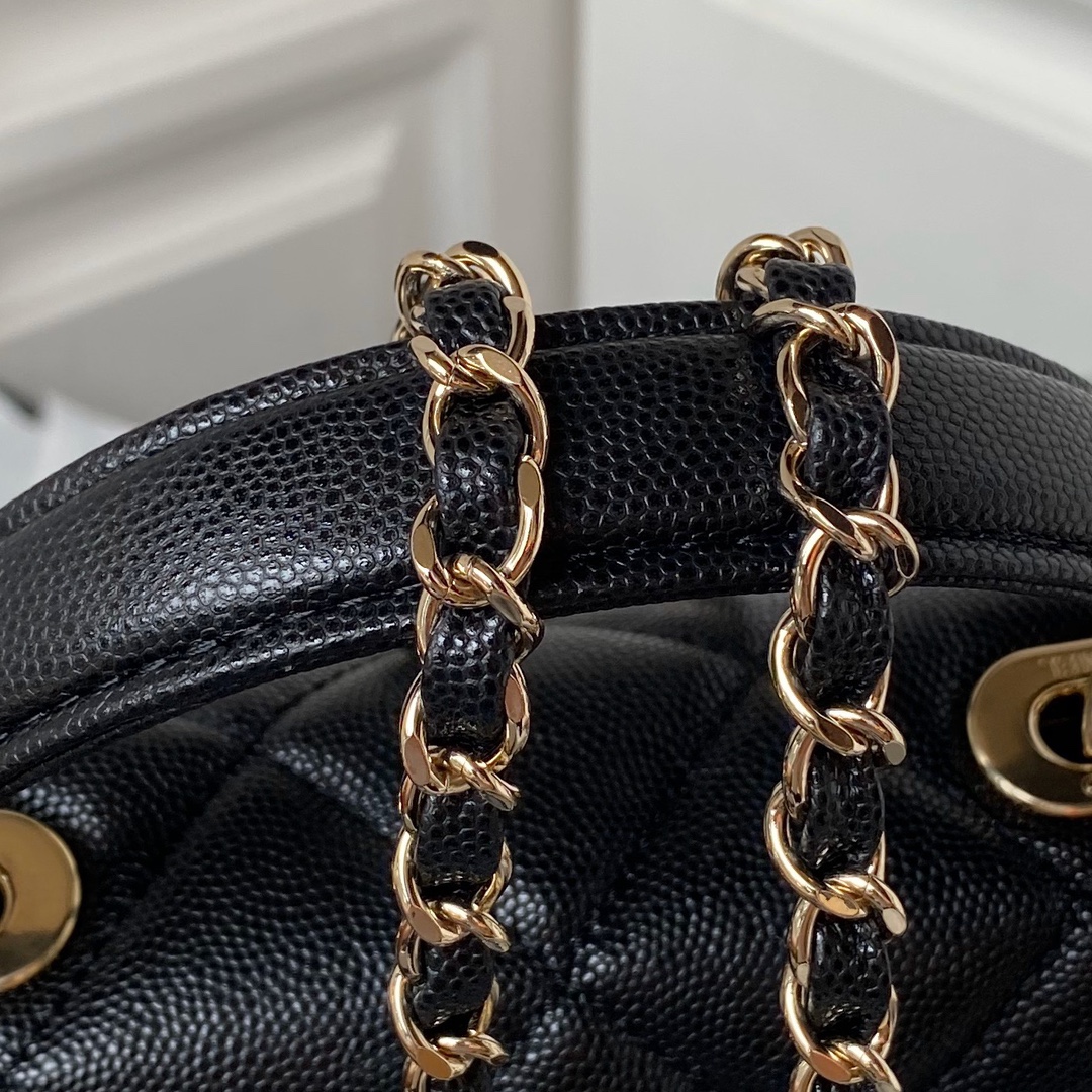 CHANEL 24p Lychee Leather Kelly Bag AS4711 16x21x9.5cm