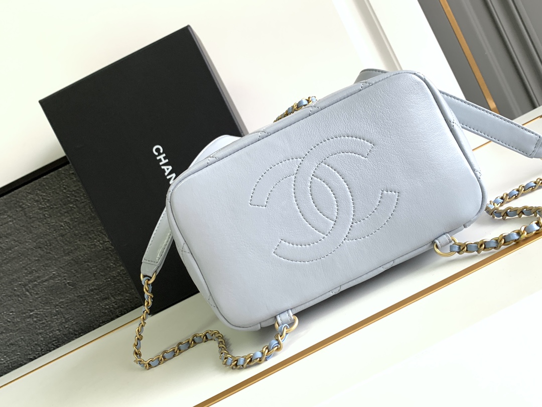 CHANEL 24ss Light Gray Blue Backpack