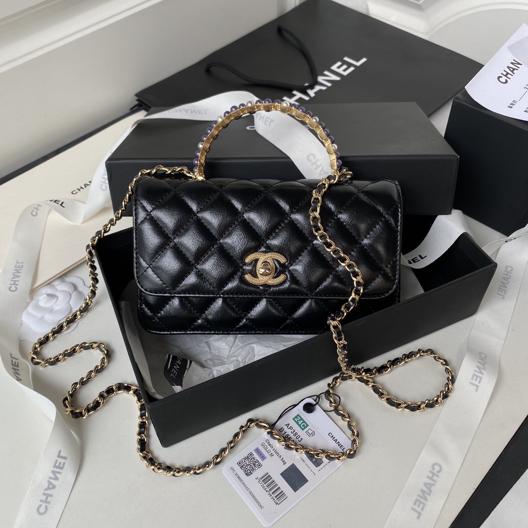 CHANEL 24p WOC Pearl Handle Bag AP3803 19cm