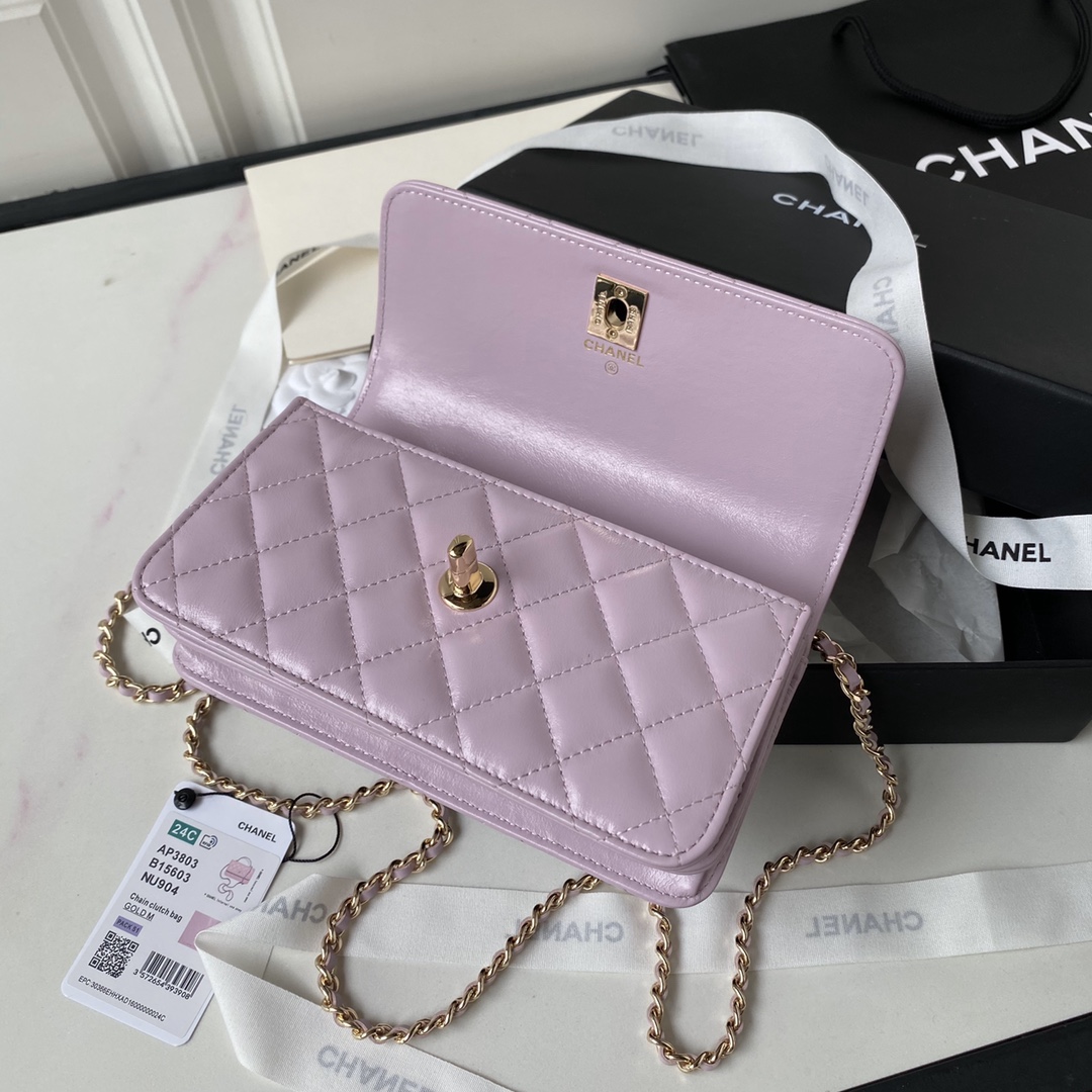 CHANEL 24p WOC Pearl Handle Bag AP3803 19cm