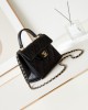 CHANEL 24P Kelly Lychee Leather Bag AS4711 16x21x9.5cm