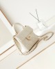 CHANEL 24P Kelly Lychee Leather Bag AS4711 16x21x9.5cm