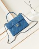 CHANEL 24P Kelly Lychee Leather Bag AS4711 16x21x9.5cm