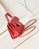 CHANEL 24P Kelly Lychee Leather Bag AS4711 16x21x9.5cm