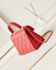 CHANEL 24P Kelly Lychee Leather Bag AS4711 16x21x9.5cm