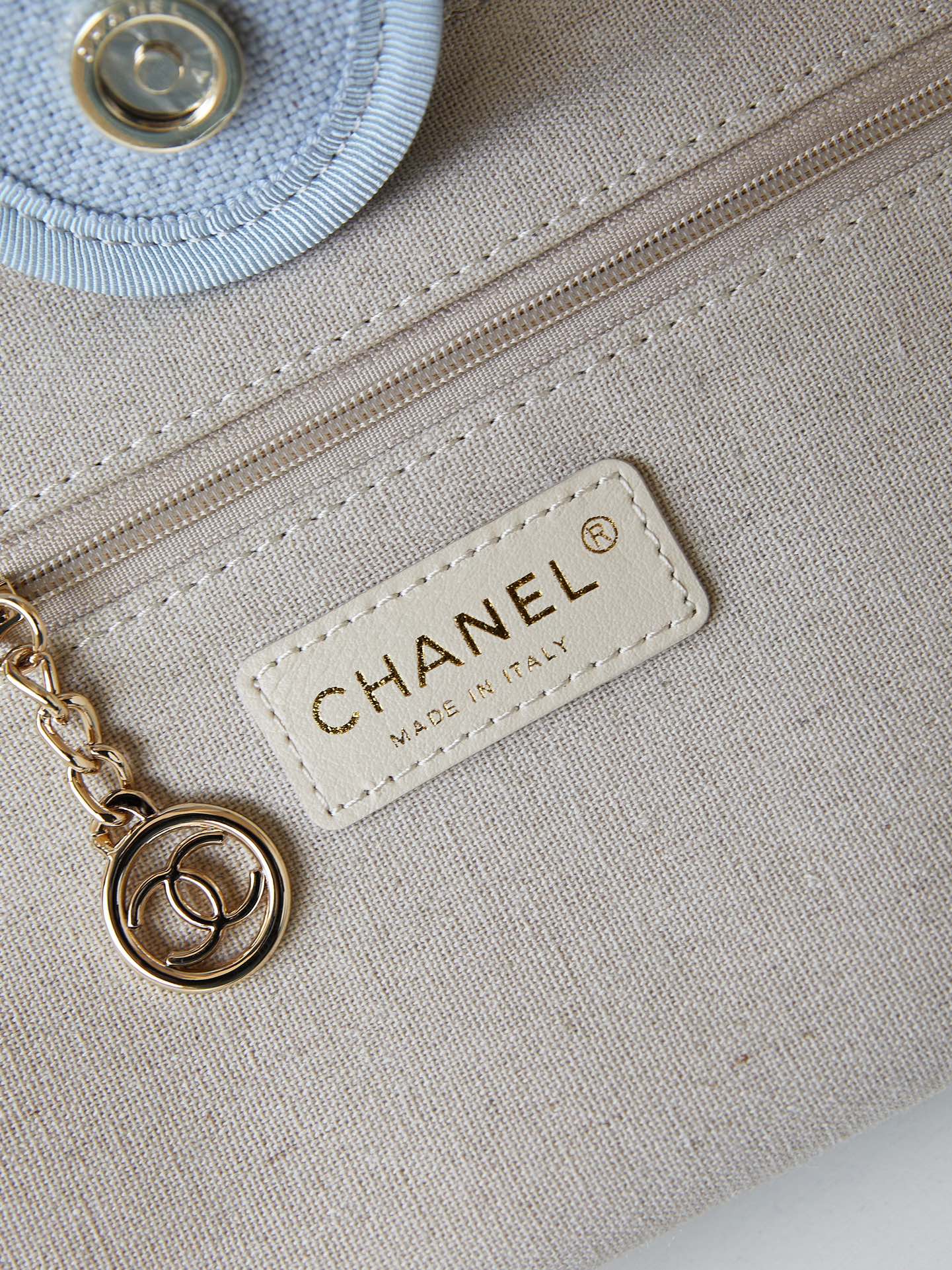 CHANEL Beach Bag Glacier Blue AS3257 Size 33cm