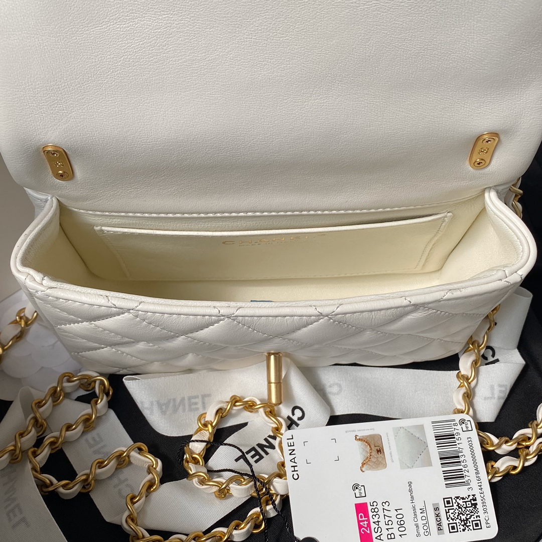 CHANEL 24P Pearl Chain Mini Bag AS4385 12.5x17x5cm