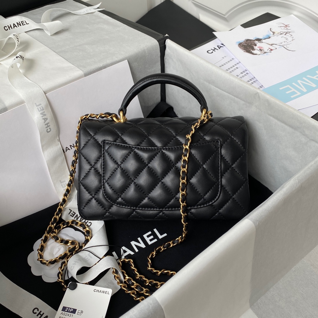 CHANEL Mini CF Handle Handbag AS2431 20x12x6cm