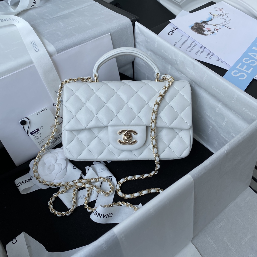 CHANEL Mini CF Handle Handbag AS2431 20x12x6cm