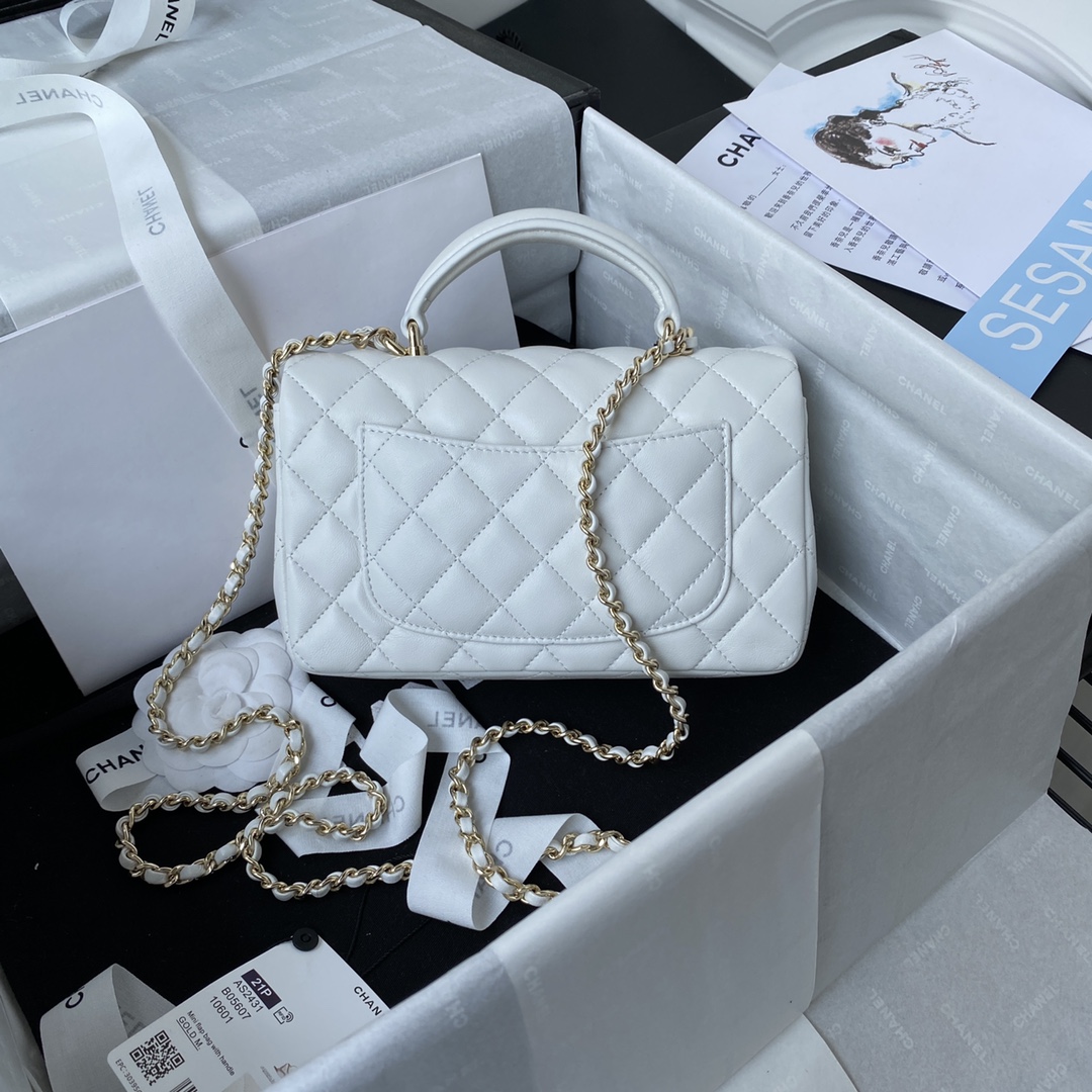 CHANEL Mini CF Handle Handbag AS2431 20x12x6cm