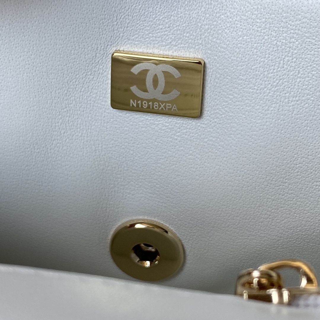 CHANEL Mini CF Handle Handbag AS2431 20x12x6cm