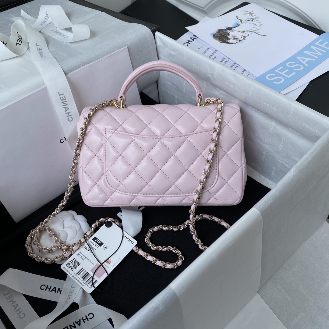 CHANEL Mini CF Handle Handbag AS2431 20x12x6cm