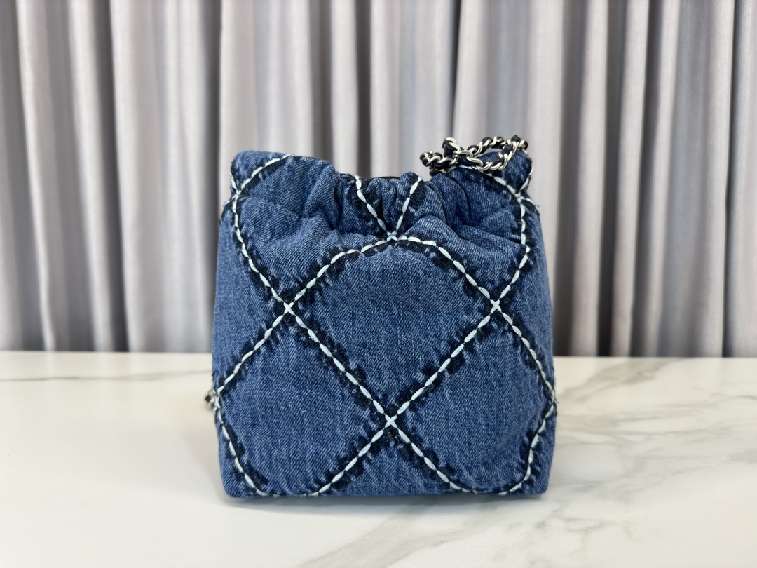 CHANEL 24P 22 Bag Mini Denim AS3980 19x20x6cm