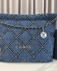 CHANEL 24P 22 Bag Denim Small AS3260 39x42x8cm