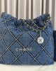 CHANEL 24P 22 Bag Denim Small AS3260 39x42x8cm