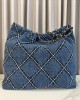 CHANEL 24P 22 Bag Denim Small AS3260 39x42x8cm