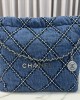 CHANEL 24P 22 Bag Denim Small AS3260 35x37x7cm