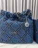 CHANEL 24P 22 Bag Denim Small AS3260 35x37x7cm