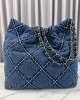 CHANEL 24P 22 Bag Denim Small AS3260 35x37x7cm