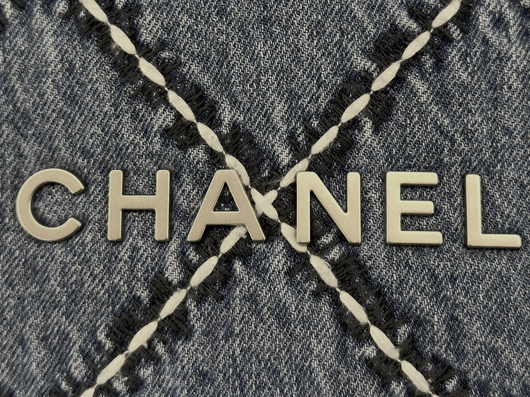 CHANEL 24P 22 Bag Denim Small AS3260 35x37x7cm