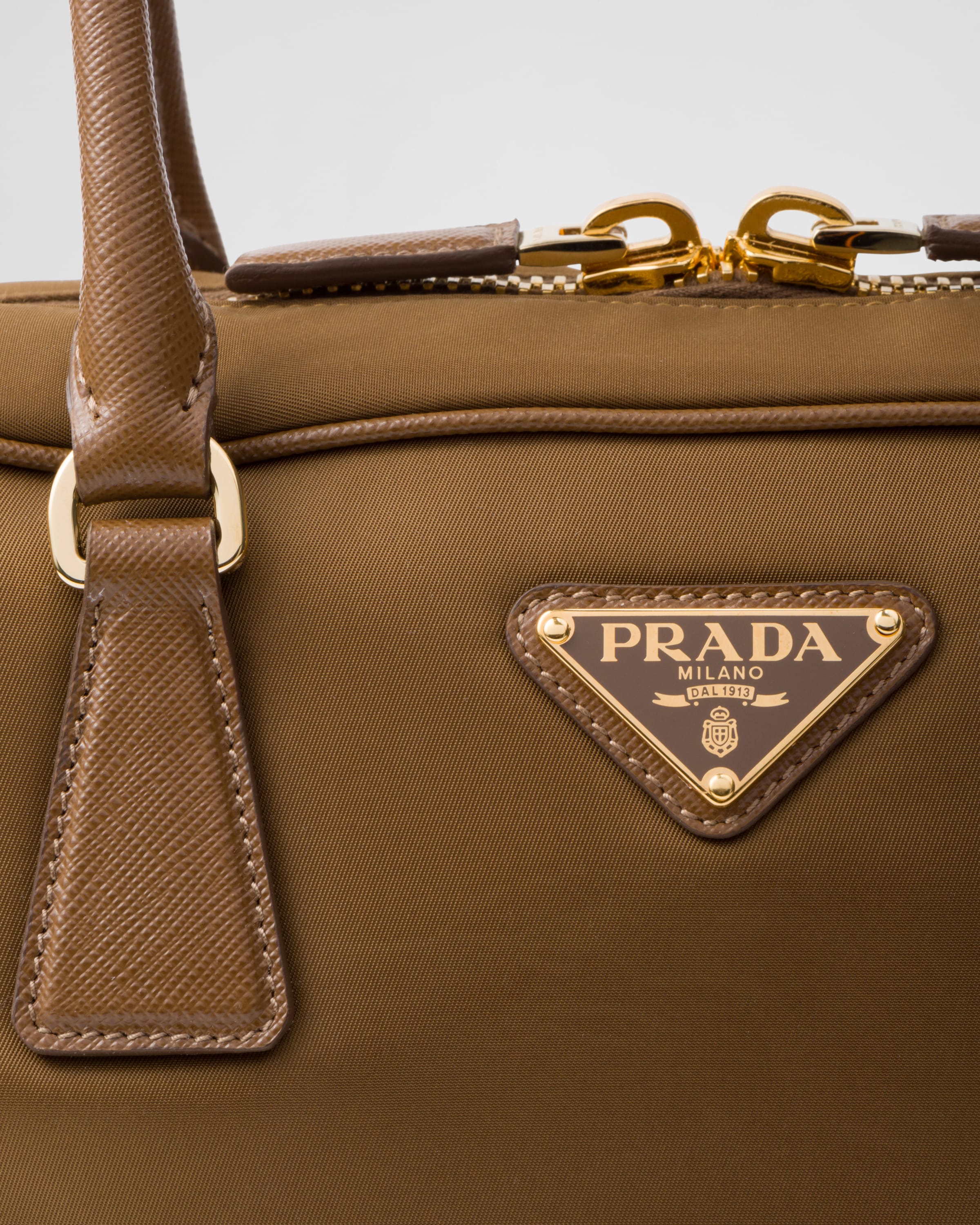 PRADA Re-Edition 1978 large Re-Nylon and Saffiano leather two-handle bag 1BB114_R064_F0594_V_OOO