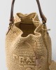 PRADA Crochet and leather mini-bucket bag 1BE068_2M2T_F0018_V_OUO