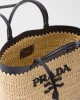 PRADA Small crochet and leather tote bag 1BG500_2M2Q_F0I55_V_GOO