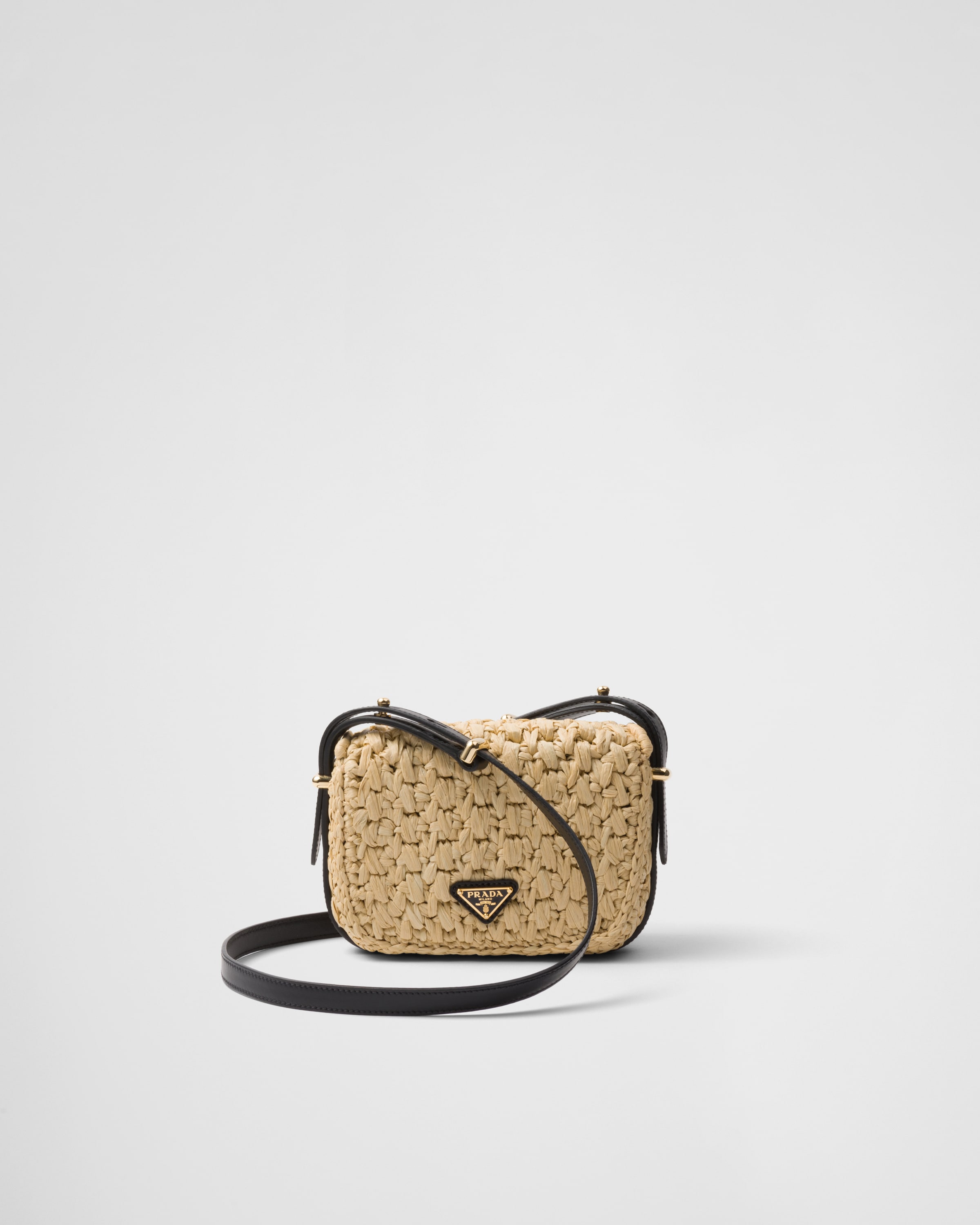 PRADA Crochet and leather shoulder bag 1BD362_2M2T_F0I55_V_OOB