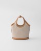 PRADA Linen blend and leather mini-buckle bag 1BE074_2DLI_F0018_V_OAH