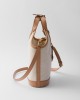 PRADA Linen blend and leather mini-buckle bag 1BE074_2DLI_F0018_V_OAH