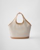 PRADA Large linen blend and leather tote bag 1BG472_2DLI_F0018_V_OAH