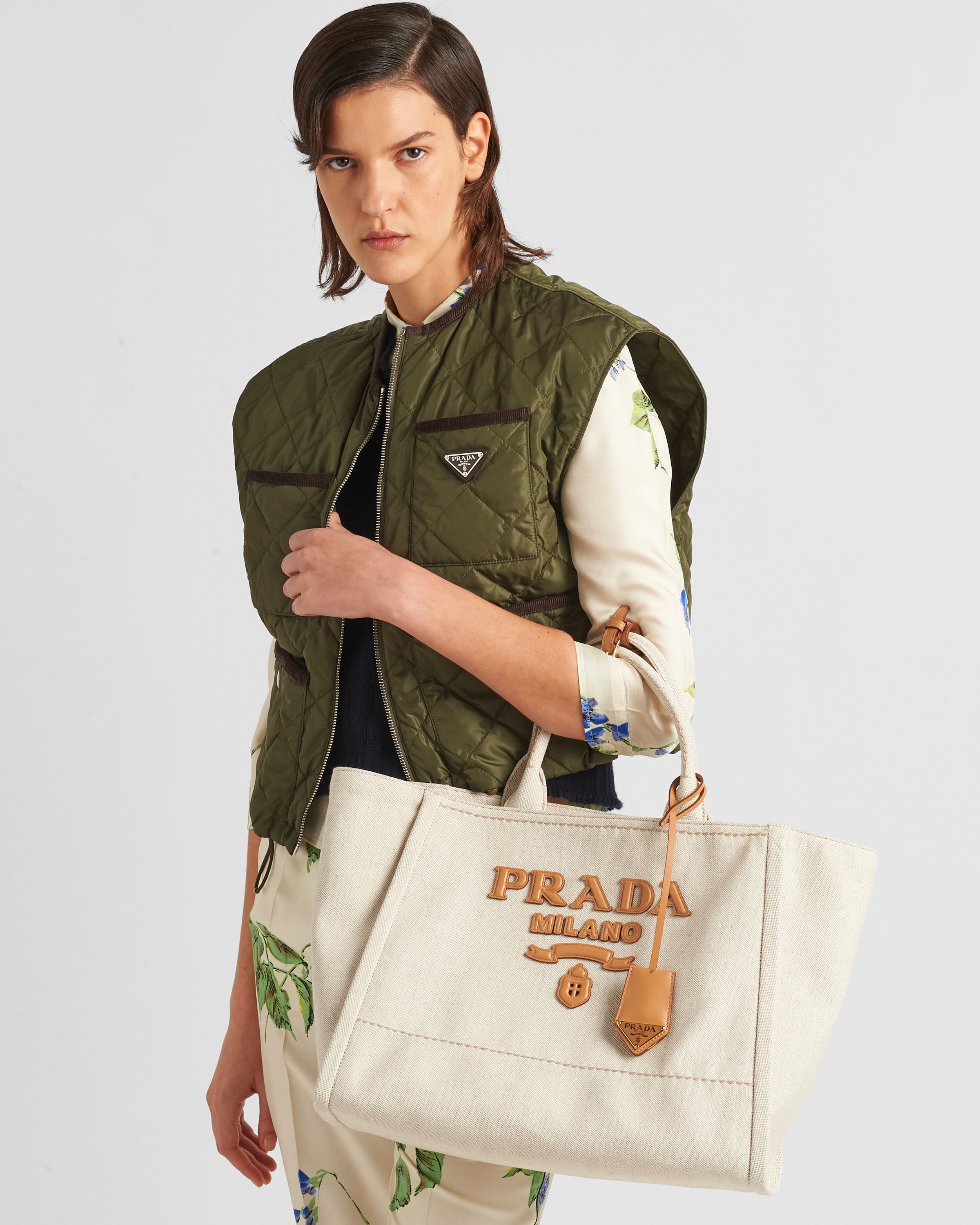 PRADA Large linen blend tote bag 1BG473_2DLI_F0018_V_OHO