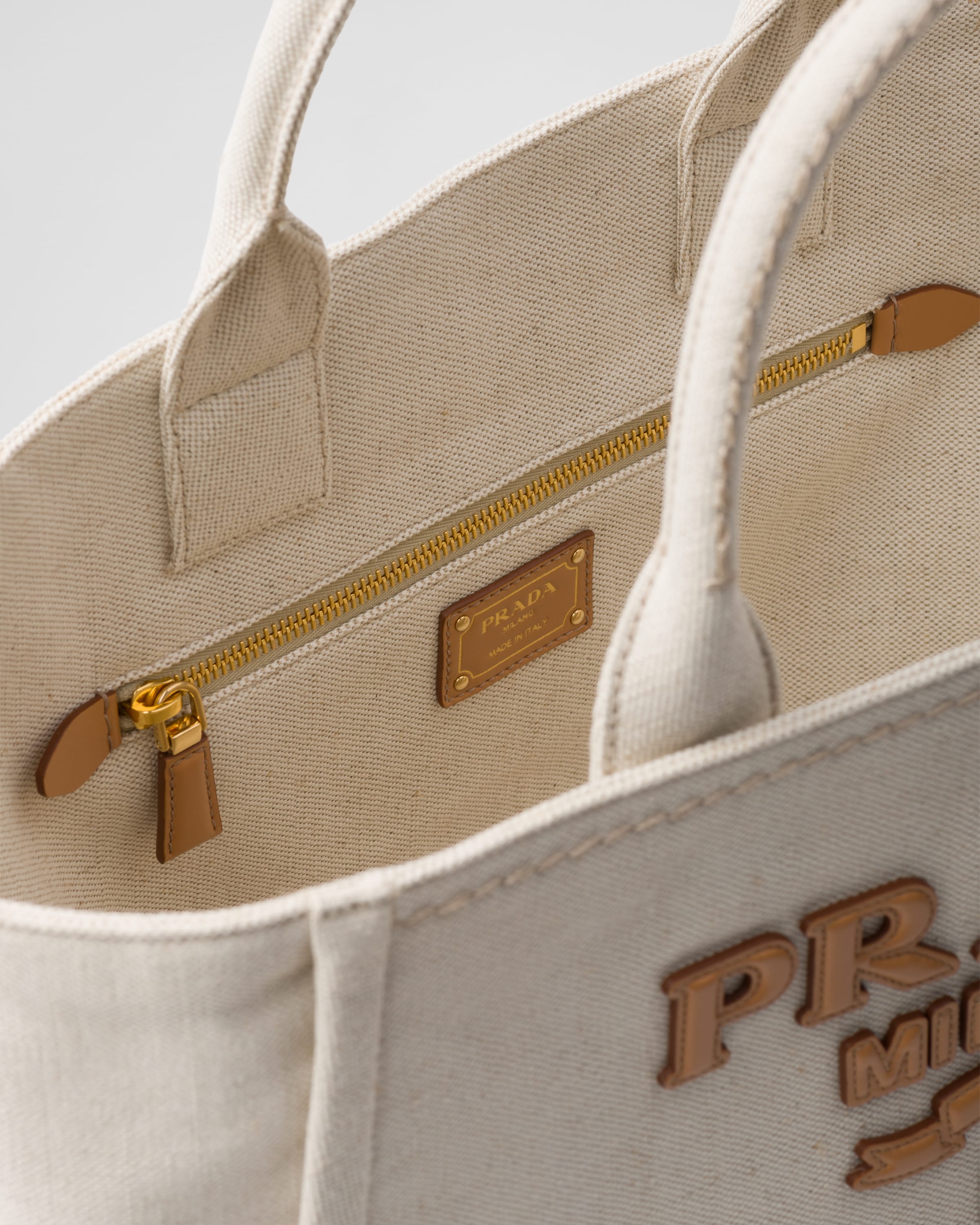 PRADA Large linen blend tote bag 1BG473_2DLI_F0018_V_OHO