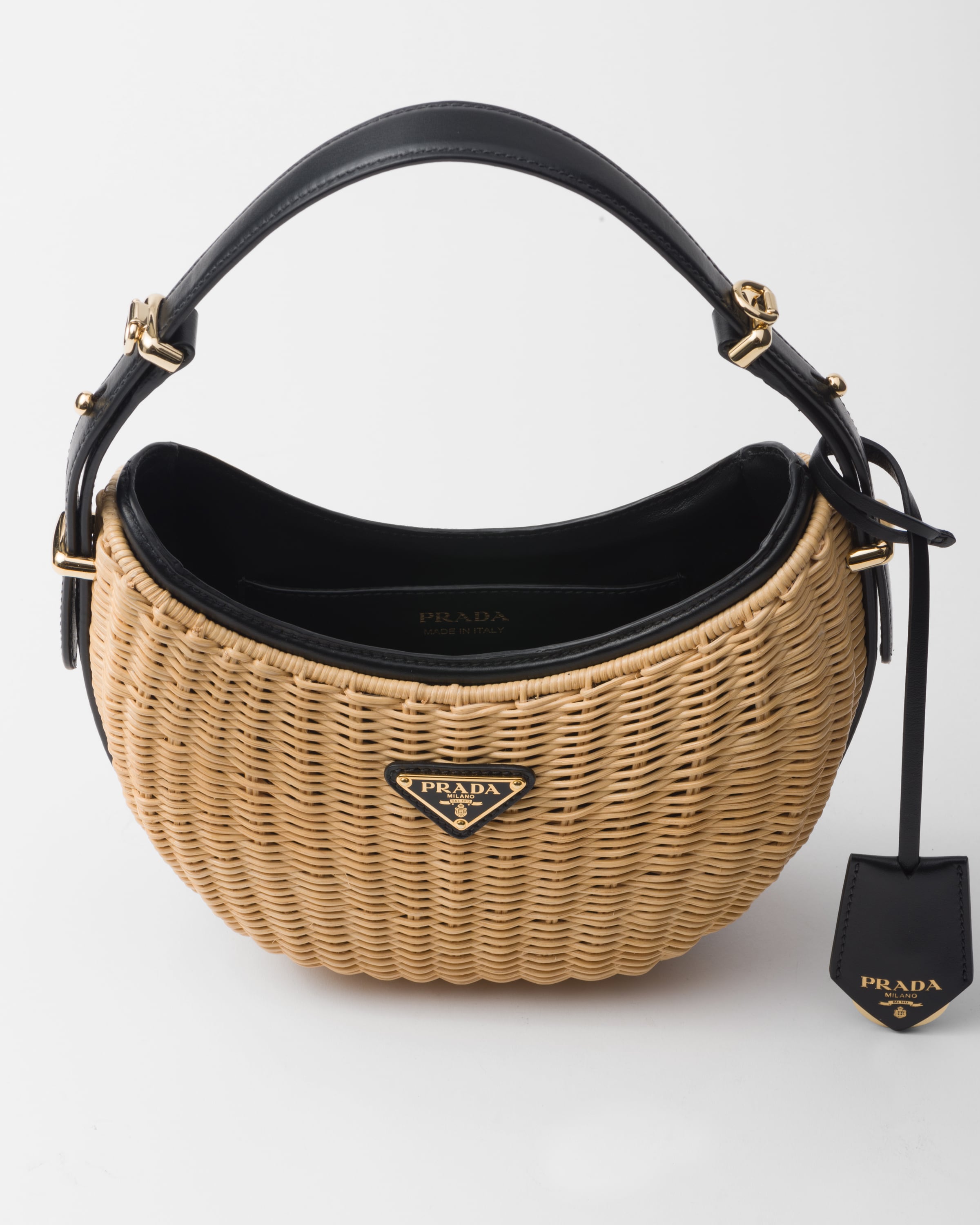 PRADA Wicker and leather Arqué bag 1BC202_2CYF_F0I55_V_OOO