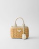 PRADA Mini wicker and linen blend tote bag 1BG469_2CYG_F0N86_V_3VO