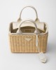 PRADA Medium wicker and linen blend tote bag 1BG835_2CYG_F0N86_V_3VM