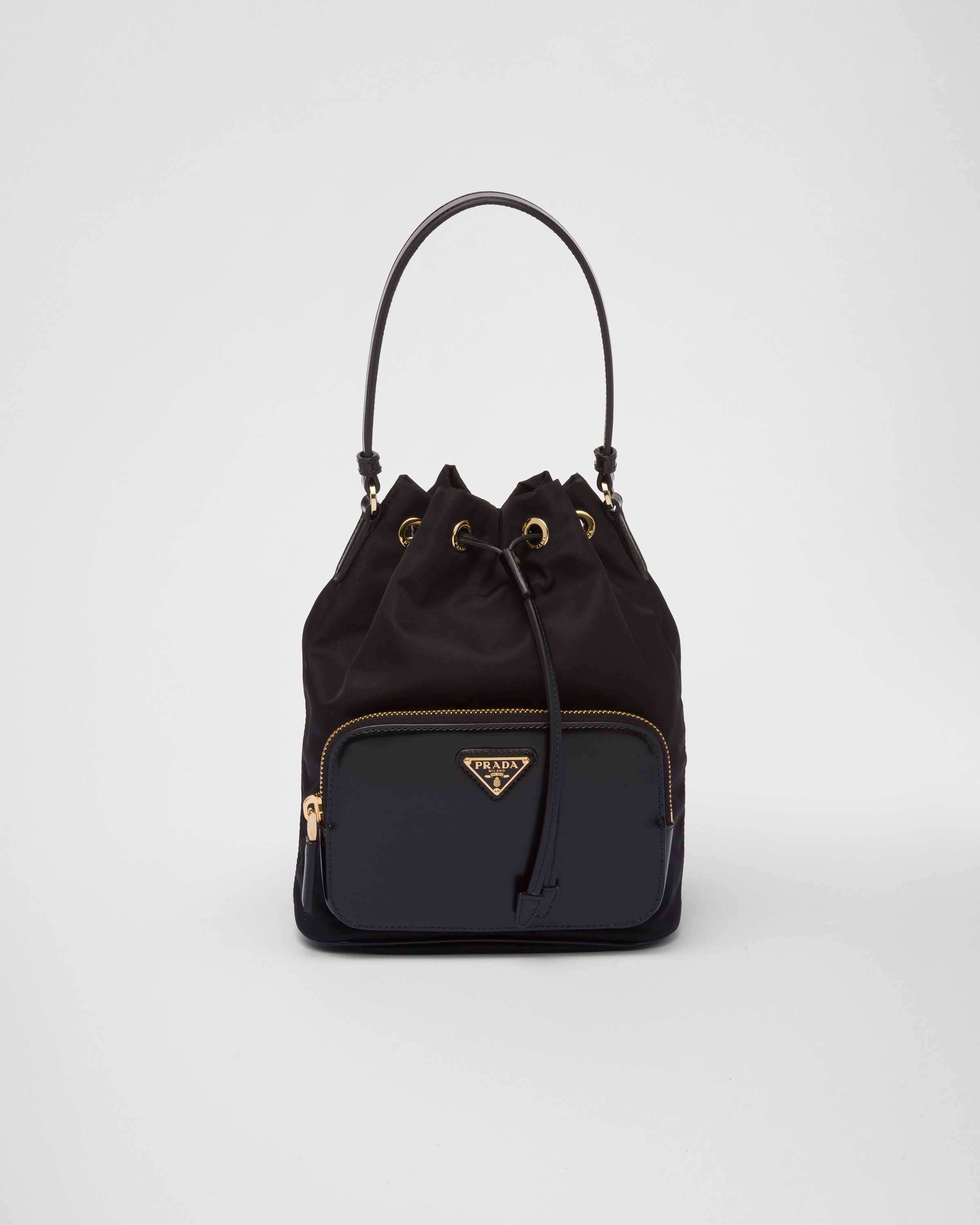 PRADA Duet Re-Nylon and brushed bucket bag 1BH038_R789_F0002_V_UOM