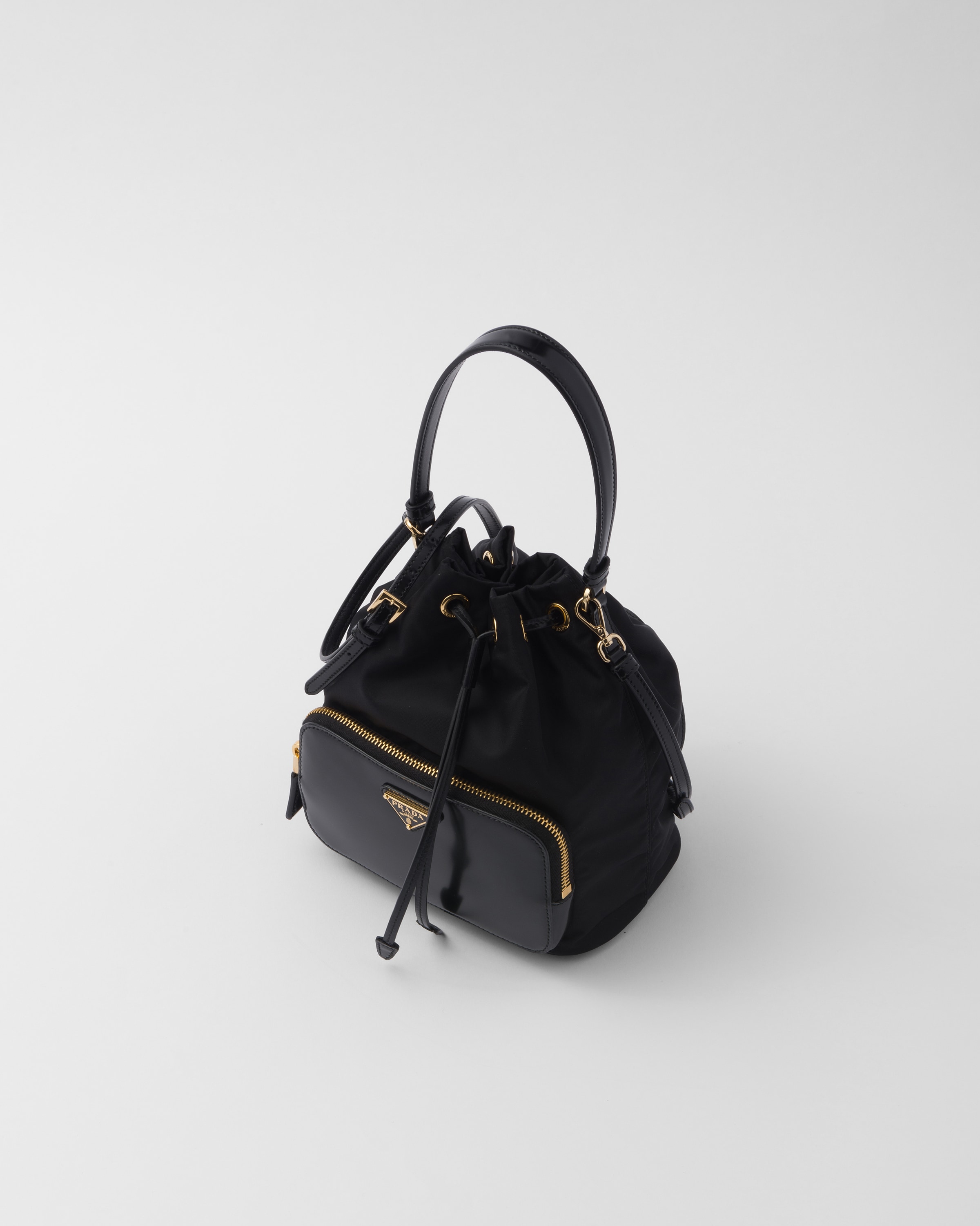 PRADA Duet Re-Nylon and brushed bucket bag 1BH038_R789_F0002_V_UOM