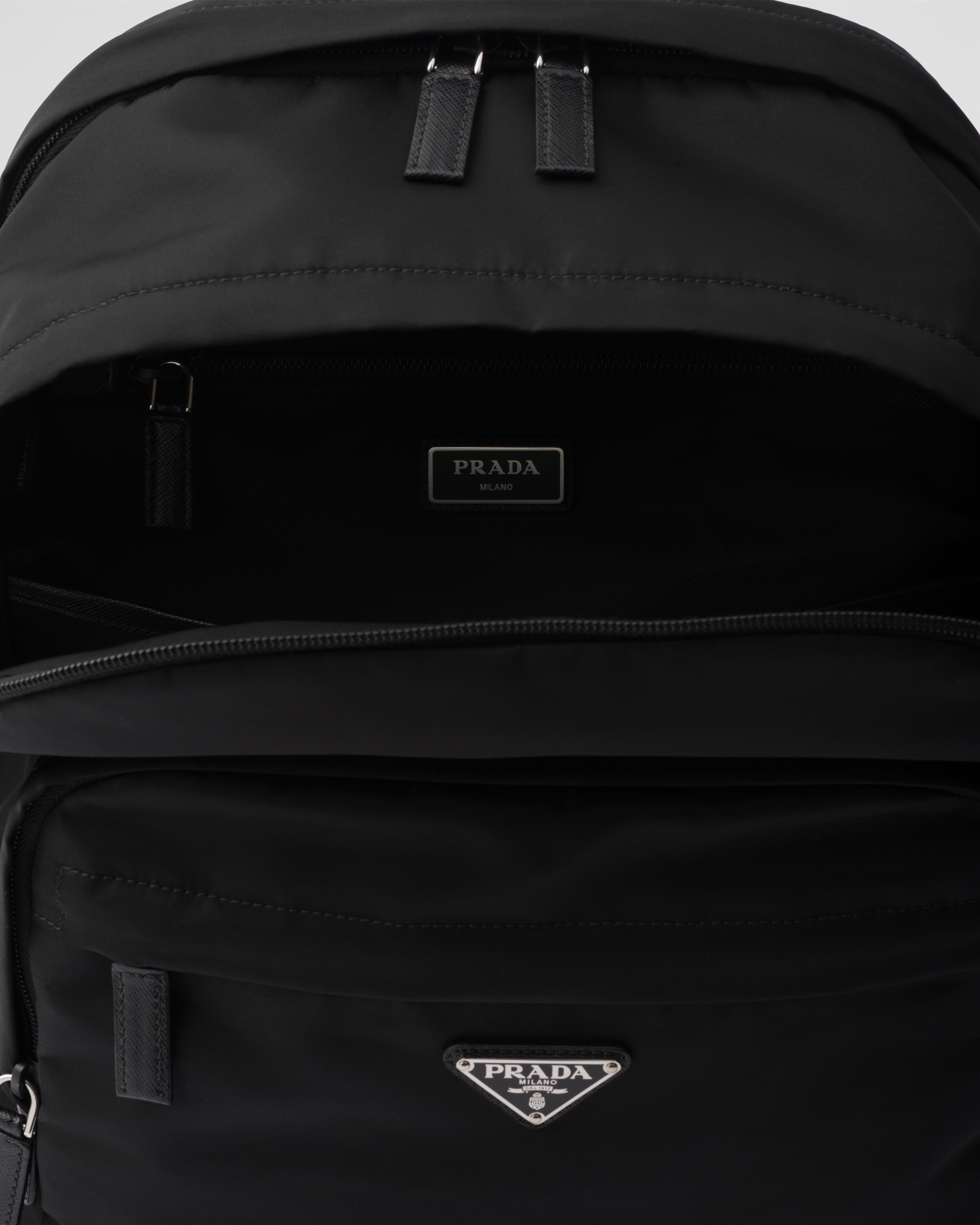 PRADA Re-Nylon and Saffiano leather backpack 2VZ048_2DMG_F0002_V_OOO