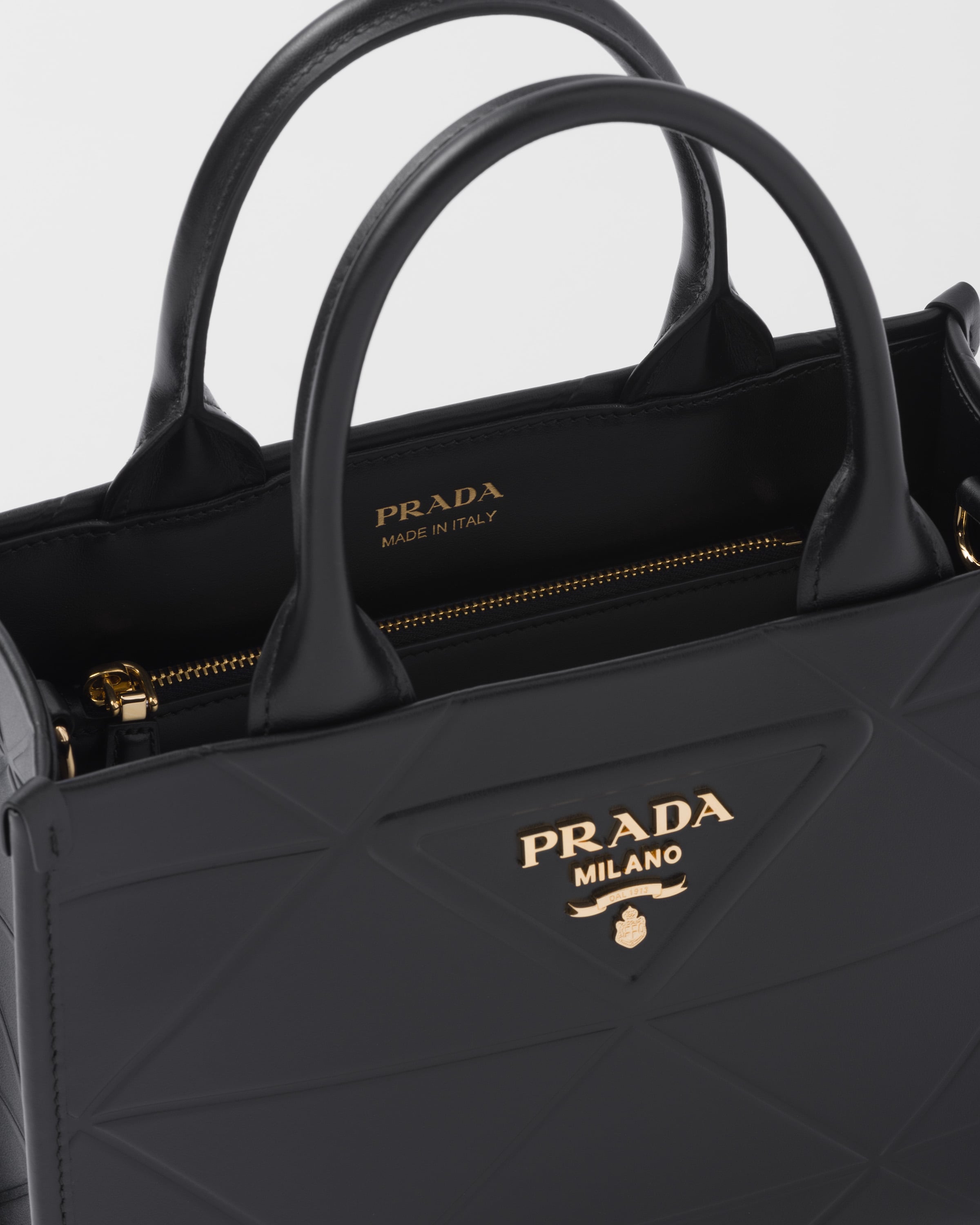 PRADA Mini Symbole leather bag with stitching 1BA396_ASK_F0002_V_OCO