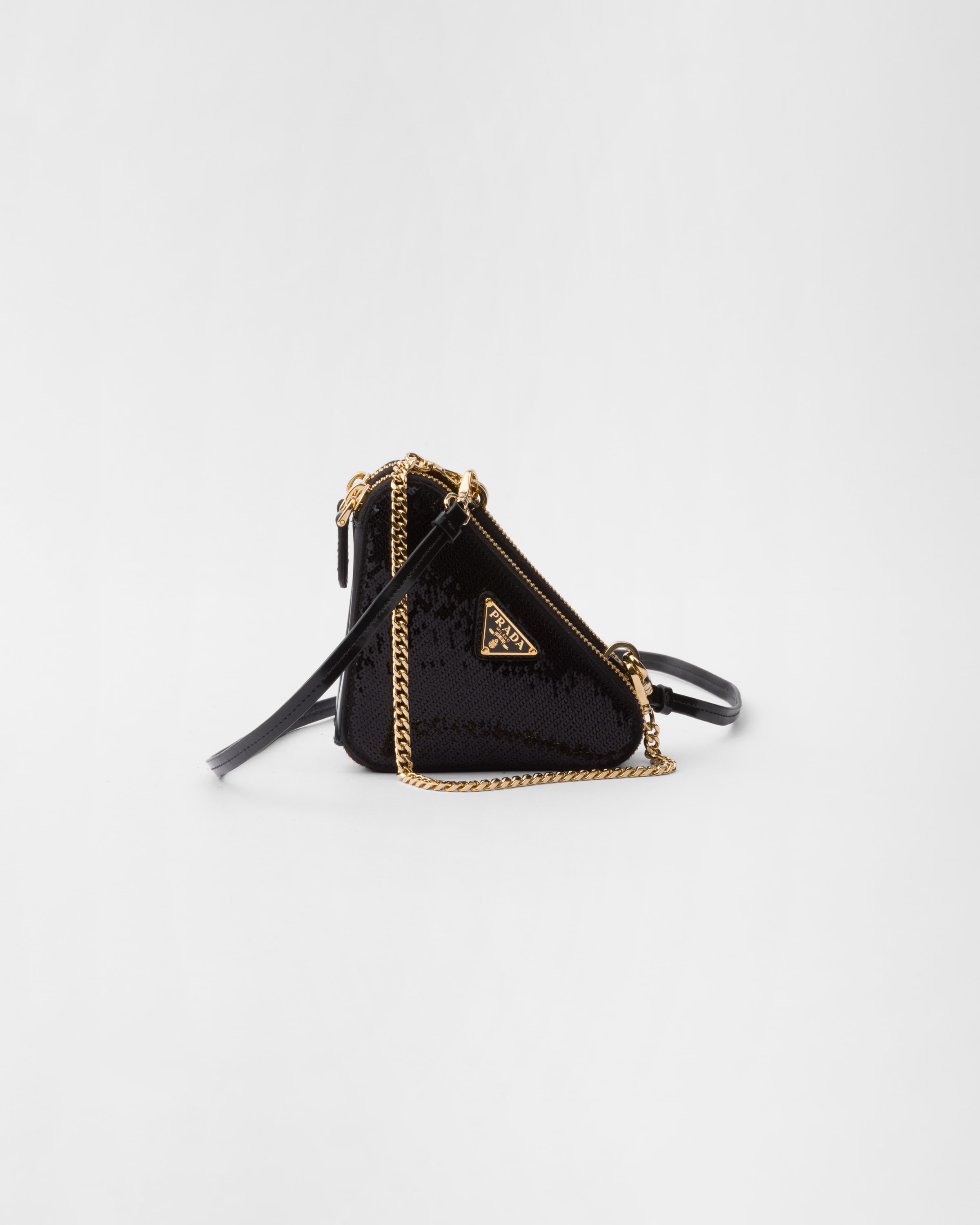 PRADA Triangular sequined mini pouch 1NR015_959_F0002